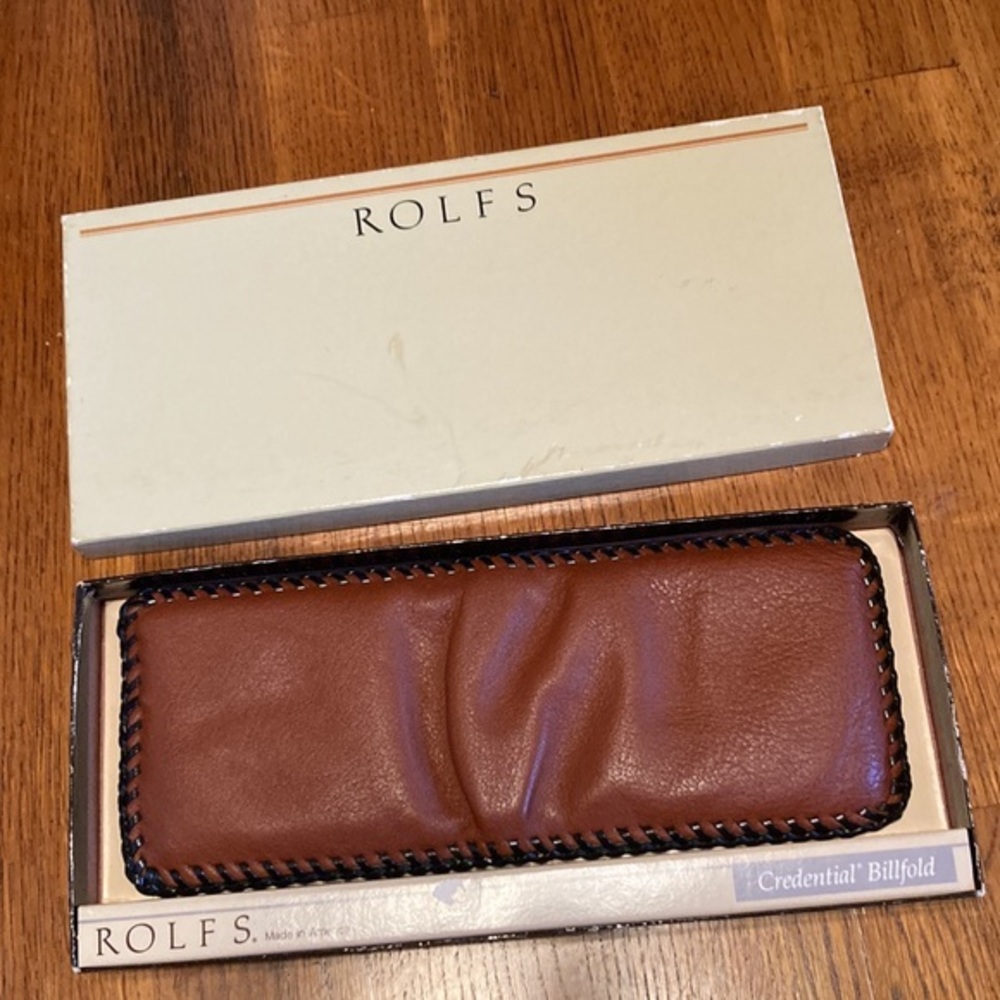 copy🌸NIB ROLFS Vintage Leather Wallet Made In USA